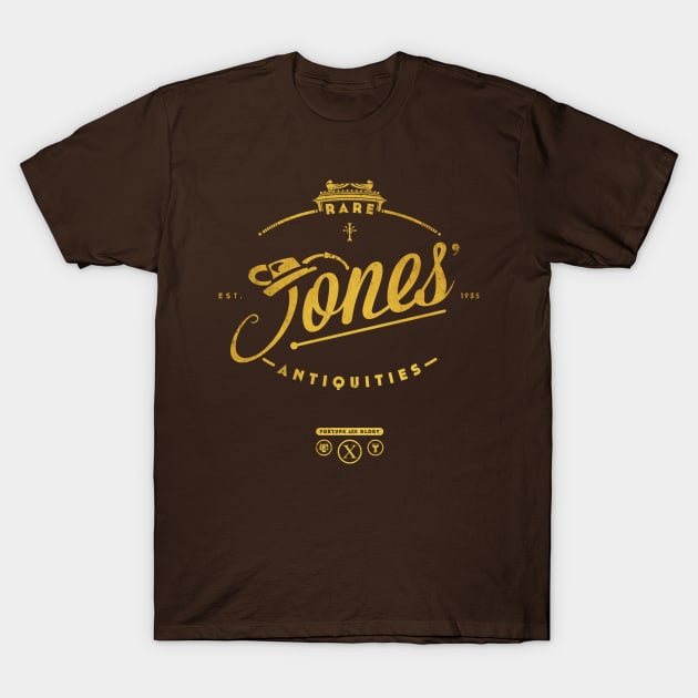 Jones' Rare Antiquities - gold T-Shirt by HtCRU